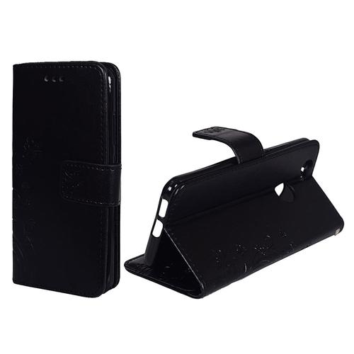 Schutz H�lle Blumen f�r Handy Huawei Nova Schwarz