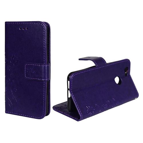 Schutz H�lle Blumen f�r Handy Huawei Nova Violett