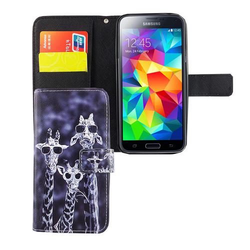 Handyh�lle Tasche f�r Handy Samsung Galaxy S5 / S5 Neo 3 Giraffen