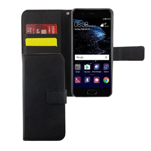 Handyh�lle Tasche f�r Handy Huawei P10 Schwarz