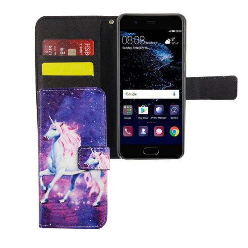 Handyh�lle Tasche f�r Handy Huawei P10 Einhorn Magic