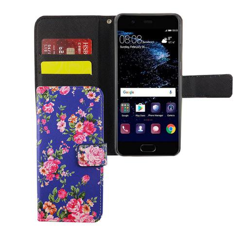 Handyh�lle Tasche f�r Handy Huawei P10 Flower Print