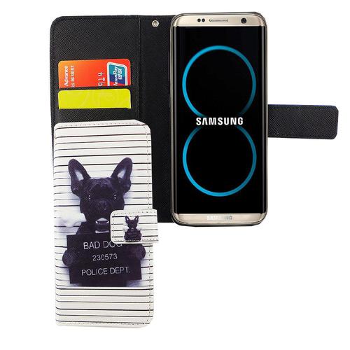 Handyh�lle Tasche f�r Handy Samsung Galaxy S8 B�ser Hund Wei�