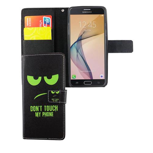 Handyh�lle Tasche f�r Handy Samsung Galaxy J5 Prime Dont Touch My Phone Gr�n