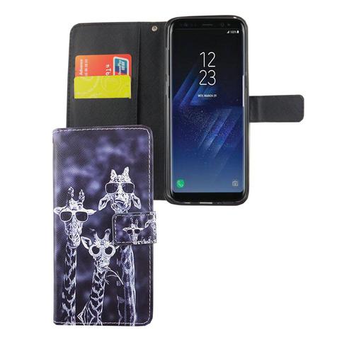 Handyh�lle Tasche f�r Handy Samsung Galaxy S8+ Plus 3 Giraffen