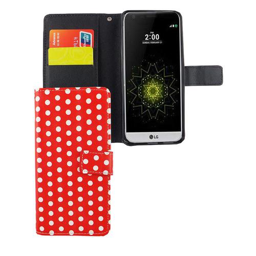 Handyh�lle Tasche f�r Handy LG G6 Polka Dot Rot