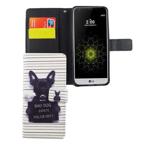 Handyh�lle Tasche f�r Handy LG G6 B�ser Hund Wei�