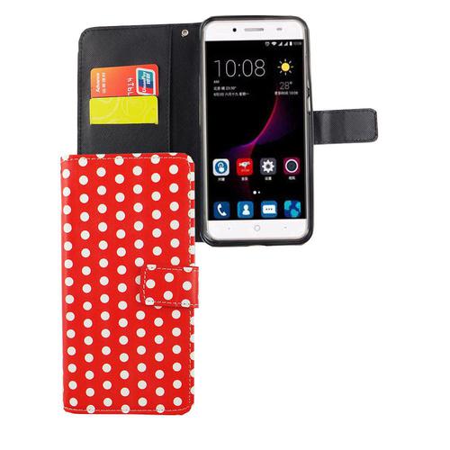 Handyh�lle Tasche f�r Handy ZTE Blade A2 Plus Polka Dot Rot