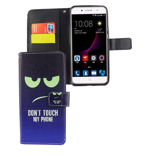Handyh�lle Tasche f�r Handy ZTE Blade A2 Plus Dont Touch My Phone Blau / Gr�n