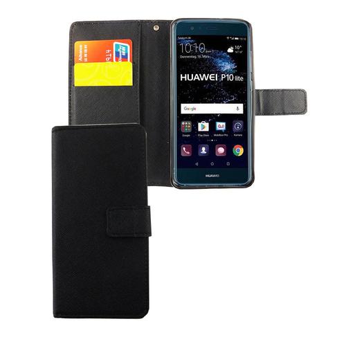Handyh�lle Tasche f�r Handy Huawei P10 Lite Schwarz