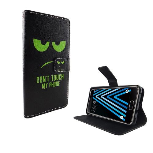 Handyh�lle Tasche f�r Handy Samsung Galaxy A3 2016 Dont Touch My Phone Gr�n