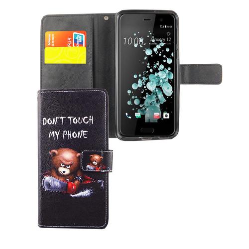 Handyh�lle Tasche f�r Handy HTC U Play Schriftzug B�r mit Kettens�ge