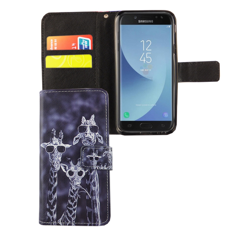Handyh�lle Tasche f�r Handy Samsung Galaxy J3 2017 3 Giraffen