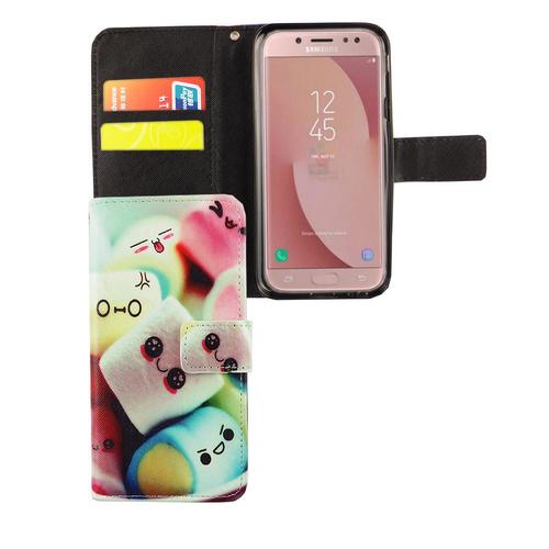 Handyh�lle Tasche f�r Handy Samsung Galaxy J5 2017 Schriftzug Marshmallows