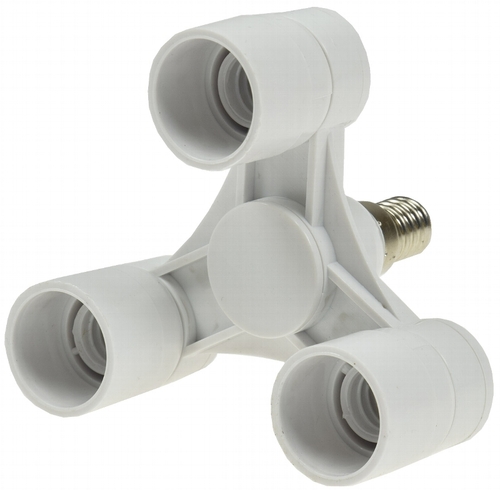 E14-Fassung Triple, 3-fach Adapter auf 3x E14-Schraubfassungen