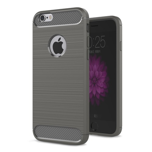 Apple iPhone 6 / 6s Cover TPU Case Silikon Schutz-H�lle Handy Bumper Carbon Optik Grau
