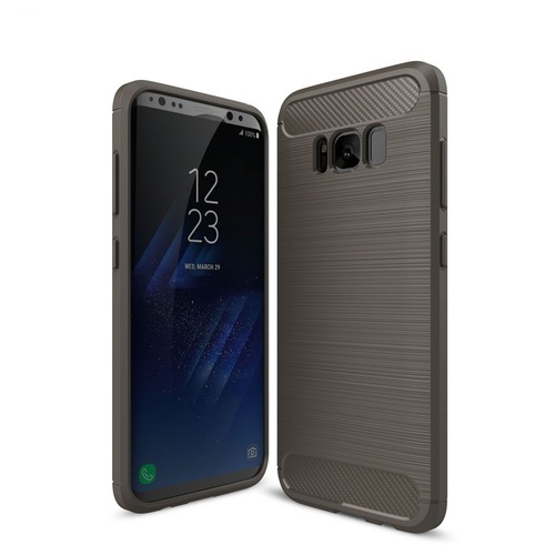 Samsung Galaxy S8 TPU Case Carbon Fiber Optik Brushed Schutz H�lle Grau
