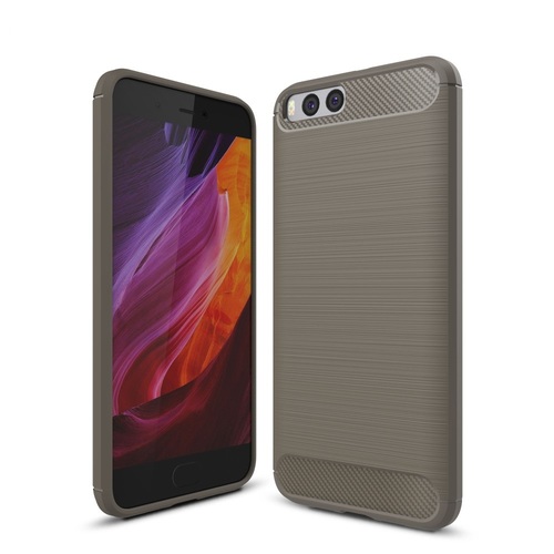 Xiaomi Mi 6 TPU Case Carbon Fiber Optik Brushed Schutz H�lle Grau