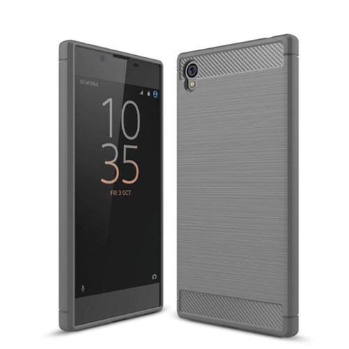 Sony Xperia L1 TPU Case Carbon Fiber Optik Brushed Schutz H�lle Grau
