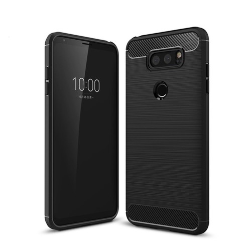 LG Q8 TPU Case Carbon Fiber Optik Brushed Schutz H�lle Schwarz