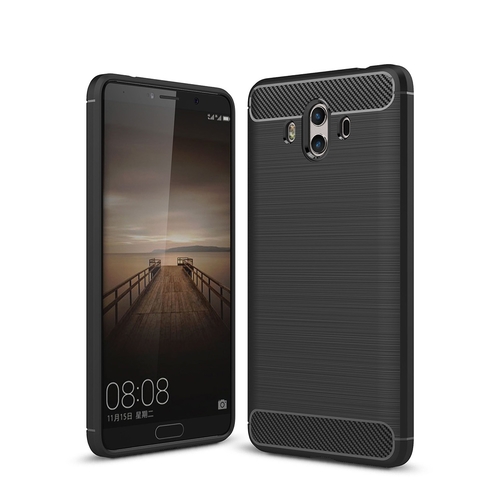 Huawei Mate 10 TPU Case Carbon Fiber Optik Brushed Schutz H�lle Schwarz