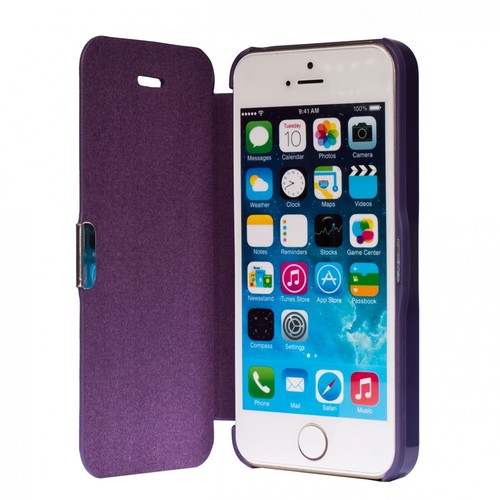 Flip Cover Schutzh�lle Case Handyh�lle Bookstyle f�r Apple iPhone 5 / 5s / SE Violett
