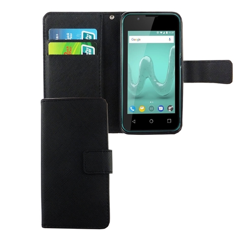 Handyh�lle Tasche f�r Wiko Sunny 2 Schwarz