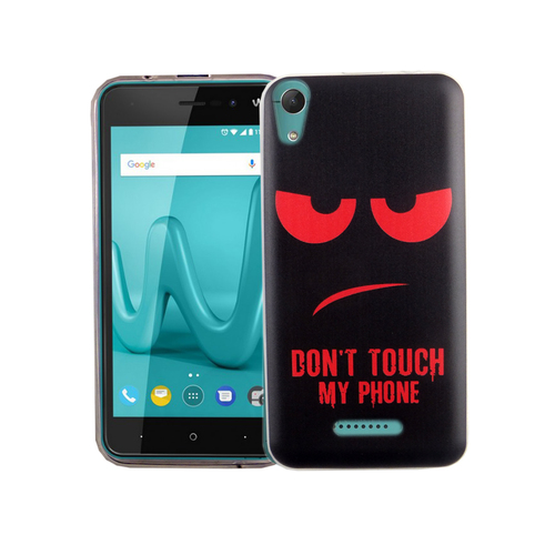 Handy H�lle f�r Wiko Lenny 4 Dont Touch My Phone Rot Smartphone Cover Bumper Schale Etuis