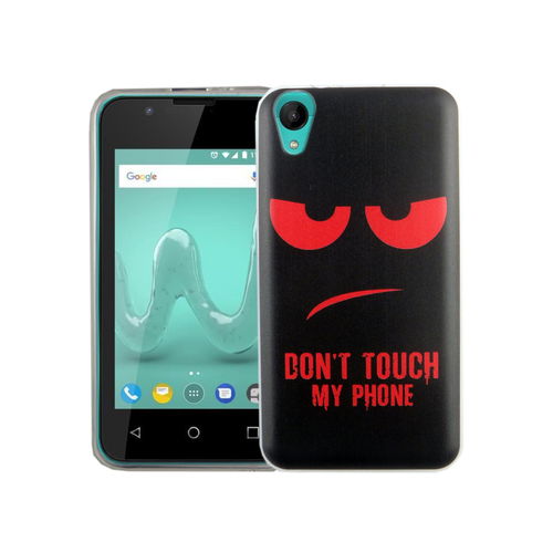 Handy H�lle f�r Wiko Sunny 2 Dont Touch My Phone Rot Smartphone Cover Bumper Schale Etuis
