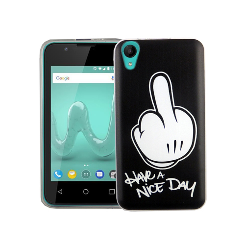 Handy H�lle f�r Wiko Sunny 2 Mittelfinger Smartphone Cover Bumper Schale Etuis
