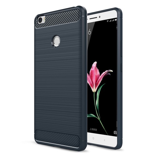 Xiaomi Mi Max TPU Case Carbon Fiber Optik Brushed Schutz H�lle Blau