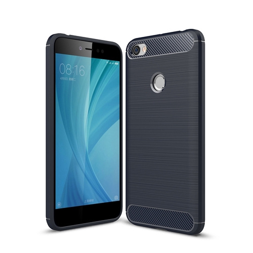 Xiaomi Redmi Note 5A TPU Case Carbon Fiber Optik Brushed Schutz H�lle Blau