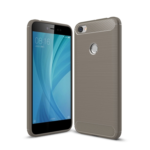Xiaomi Redmi Note 5A TPU Case Carbon Fiber Optik Brushed Schutz H�lle Grau