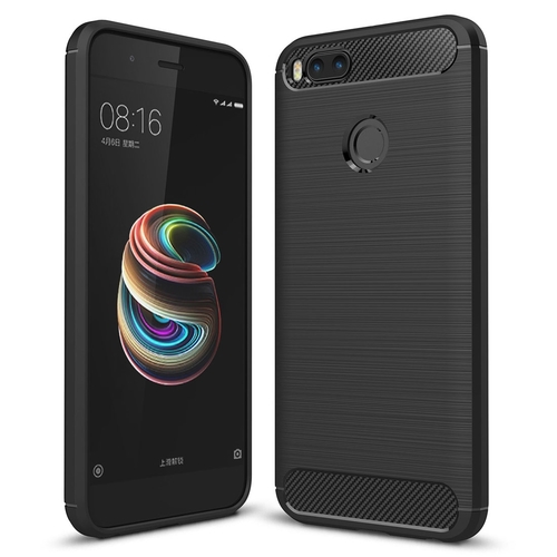 Xiaomi Mi 5X TPU Case Carbon Fiber Optik Brushed Schutz H�lle Schwarz