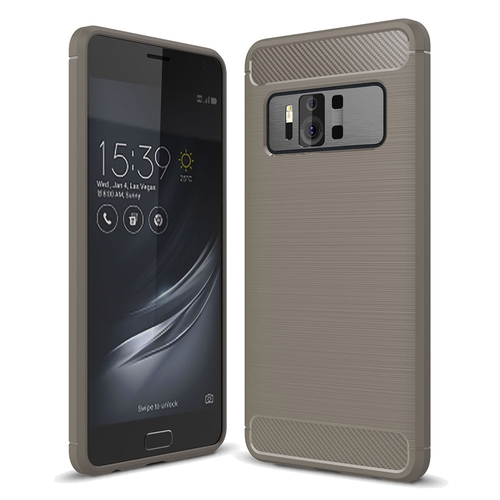 Asus Zenfone AR ZS571KL TPU Case Carbon Fiber Optik Brushed Schutz H�lle Grau