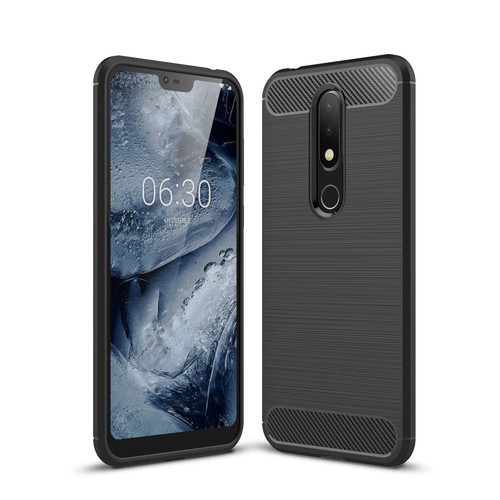 Nokia X6 H�lle Silikon Schwarz Carbon Optik Case TPU Handyh�lle Bumper 211784
