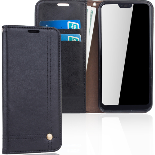 Handy H�lle Schutz Tasche f�r Huawei Honor 10 Cover Wallet Etui Schwarz