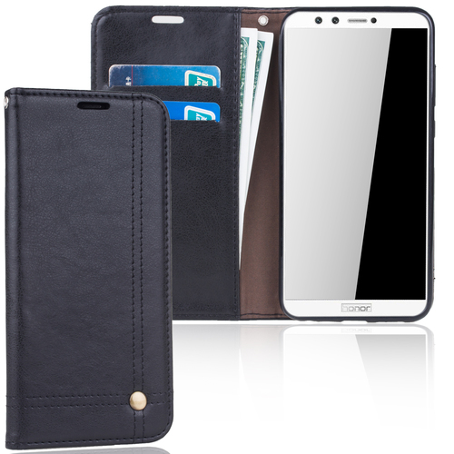 Handy H�lle Schutz Tasche f�r Huawei Honor 9 Lite Cover Wallet Etui Schwarz