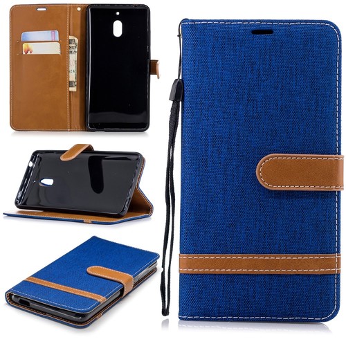 Tasche f�r Nokia 2.1 Jeans Cover Handy Schutz H�lle Case Blau