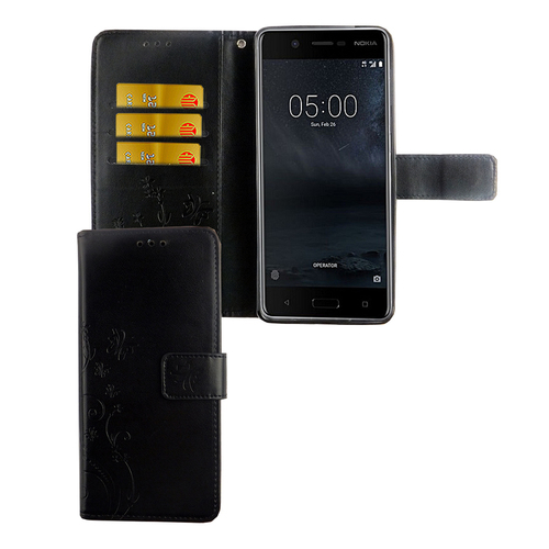 Handyh�lle f�r Nokia 5.1 / Nokia 5 2018 Tasche Wallet Schutz Cover Etuis Schwarz