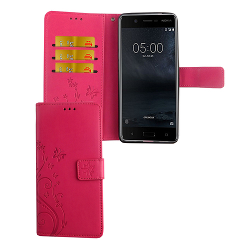 Handyh�lle f�r Nokia 5.1 / Nokia 5 2018 Tasche Wallet Schutz Cover Etuis Pink