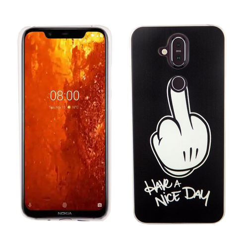 Nokia 8.1 / Nokia X7 K�nig Design Handy H�lle Schutz-Case Cover Bumper Have a nice day