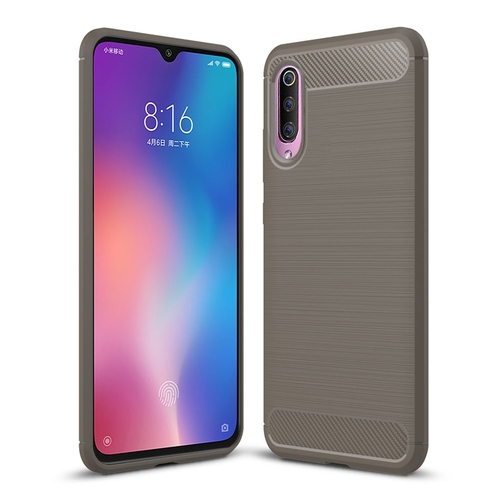 Xiaomi Mi 9 TPU Case Carbon Fiber Optik Brushed Schutz H�lle Grau