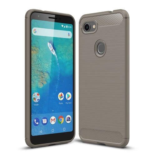Google Pixel 3a XL TPU Case Carbon Fiber Optik Brushed Schutz H�lle Grau