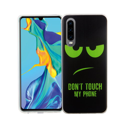 Huawei P30 K�nig Design Handy H�lle Schutz-Case Cover Bumper Dont Touch My Phone Gr�n