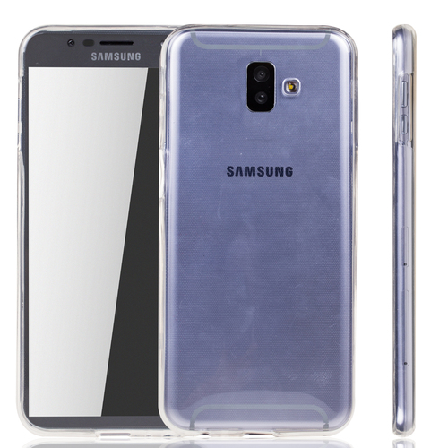 Samsung Galaxy J6 Plus H�lle Case 360 Handy Schutz Tasche Cover Full TPU Etui Transparent