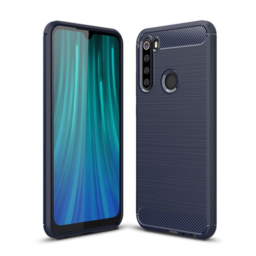 Xiaomi Redmi Note 8 TPU Case Carbon Fiber Optik Brushed Schutz H�lle Blau