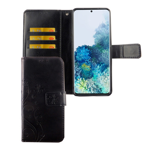 Samsung Galaxy S20 Handy H�lle Schutz-Tasche Cover Flip-Case Kartenfach Schwarz