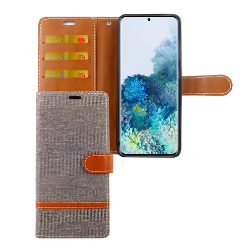 Samsung Galaxy S20 Handy H�lle Schutz-Tasche Case Cover Kartenfach Etui Wallet Grau