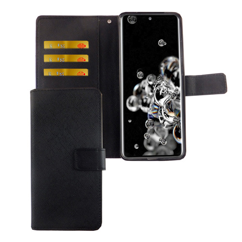 Samsung Galaxy S20 Ultra Tasche Handy H�lle Schutz-Cover Flip-Case mit Kartenfach Schwarz